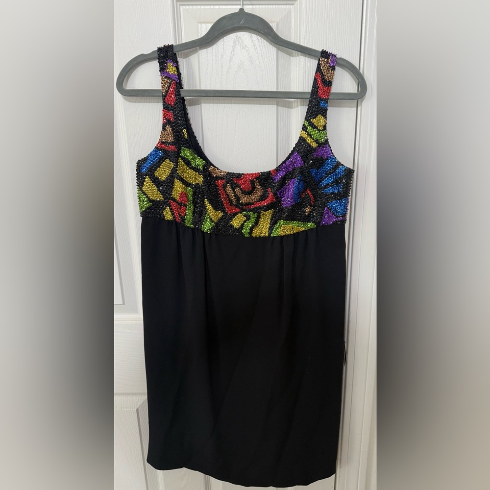 RARE VTG 1980s Sequin Baby Doll Dress